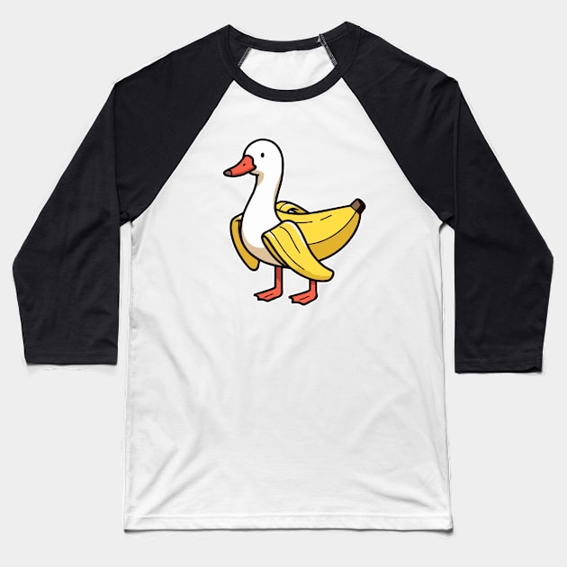 Duck Banana Baseball T-Shirt by fikriamrullah